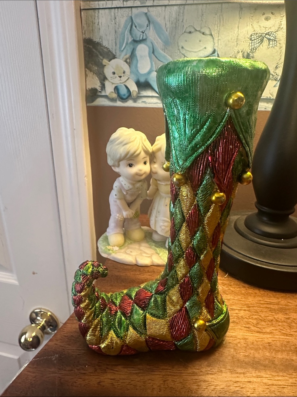 Boston Warehouse Elf shoe large taper candlestick holder 6.75” tall